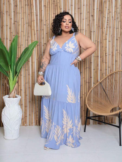 Vestido Feminino Longo Plus Size com Alça