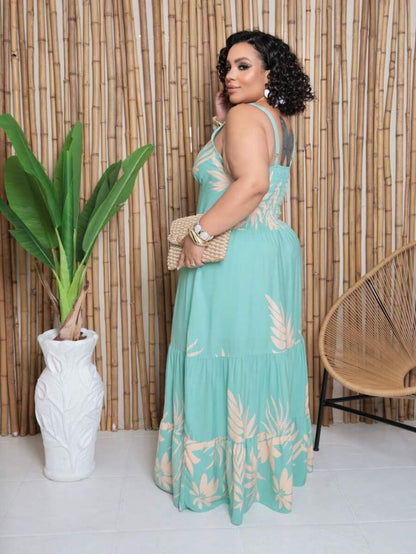 Vestido Feminino Longo Plus Size com Alça