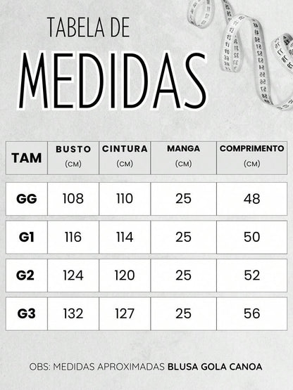 Kit 2 Blusas Femininas Plus Size Manga Curta