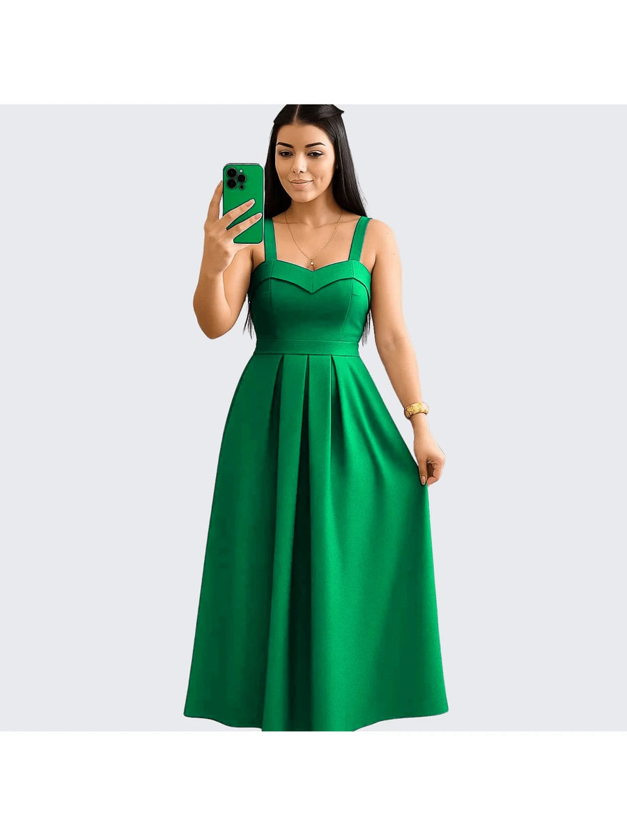 Vestido Feminino Longo Luxo em Tecido Duna Linho