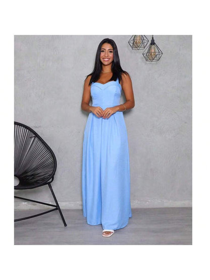 Vestido Feminino Longo Luxo em Tecido Duna Linho