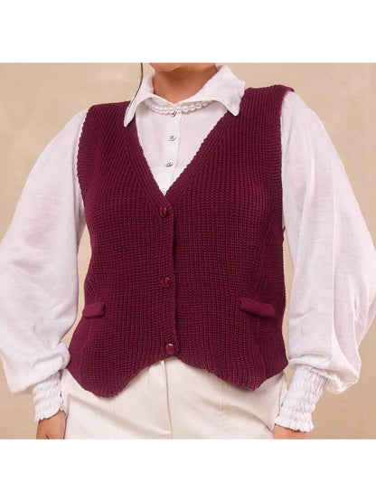 Colete Feminino Elegante em Tricot com Botões