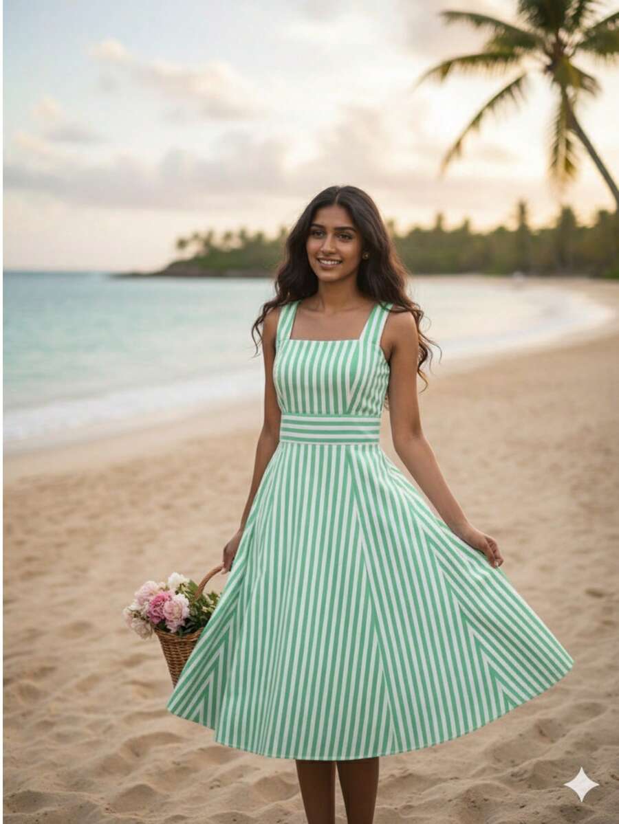 Vestido Listrado de Verão