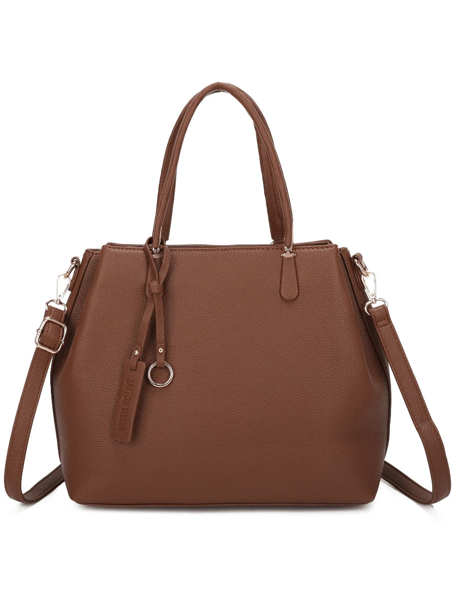 Bolsa Feminina Elegante com Design Trançado e Multi-Compartimentos