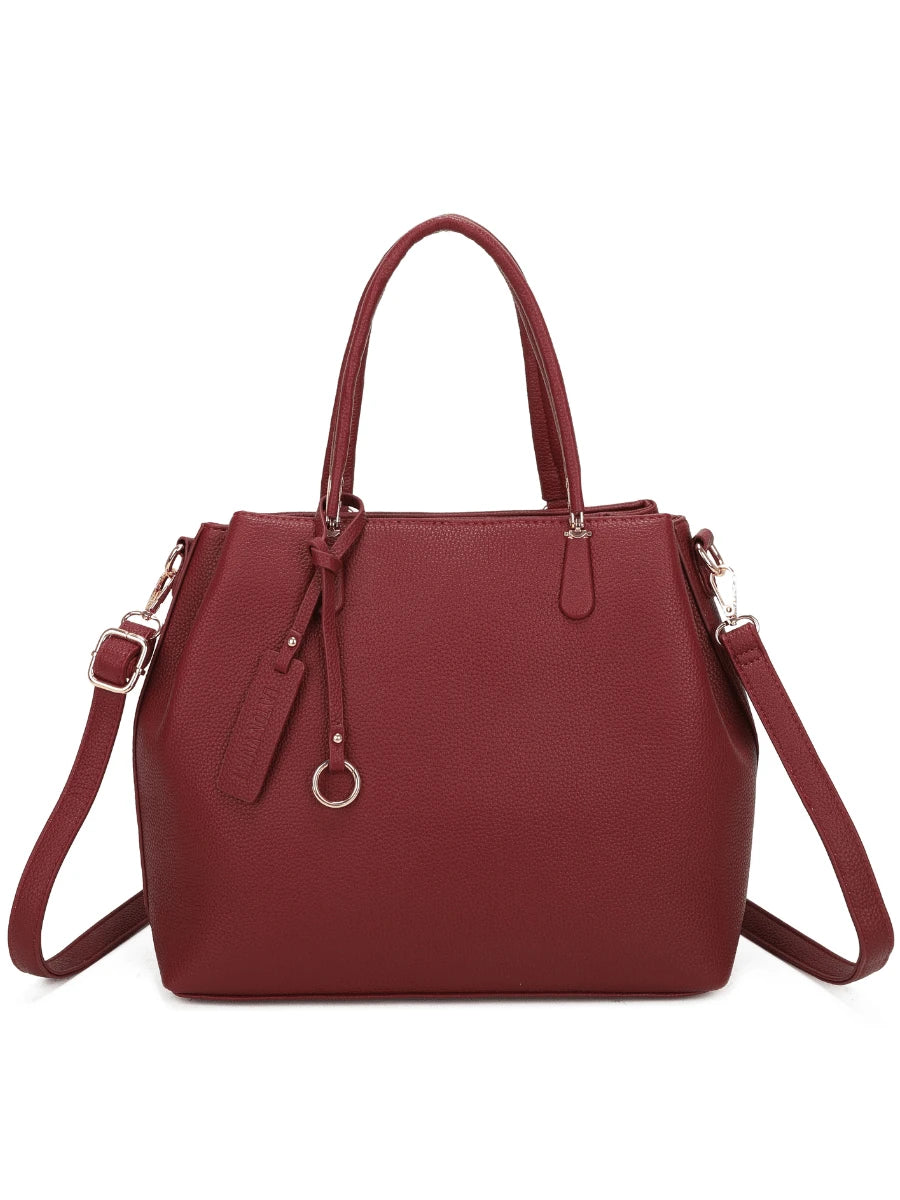 Bolsa Feminina Elegante com Design Trançado e Multi-Compartimentos