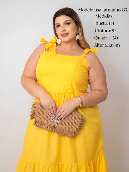 Vestido Longo Plus Size Versátil Casual com Alça Multiuso