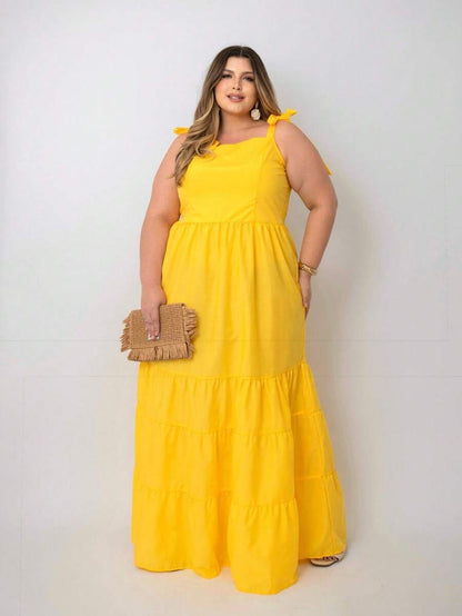 Vestido Longo Plus Size Versátil Casual com Alça Multiuso