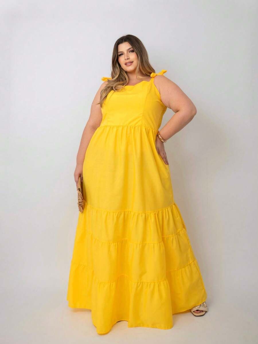 Vestido Longo Plus Size Versátil Casual com Alça Multiuso