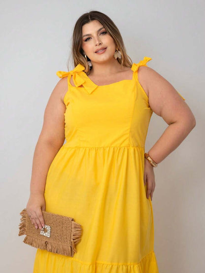 Vestido Longo Plus Size Versátil Casual com Alça Multiuso