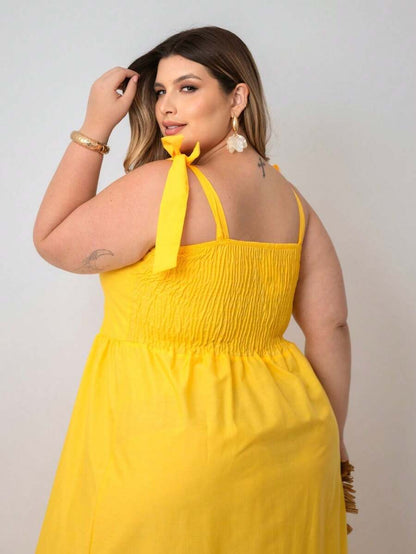 Vestido Longo Plus Size Versátil Casual com Alça Multiuso