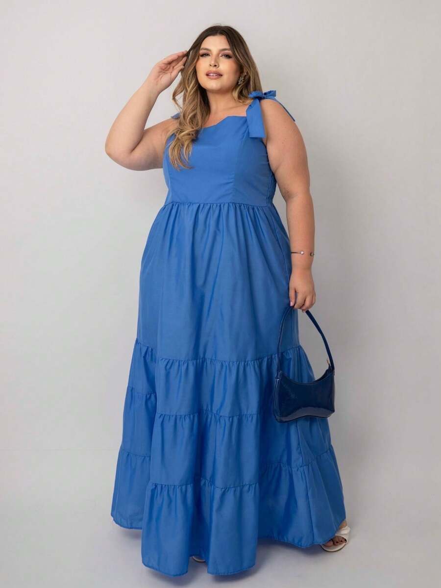 Vestido Longo Plus Size Versátil Casual com Alça Multiuso