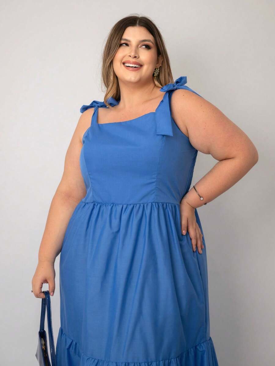 Vestido Longo Plus Size Versátil Casual com Alça Multiuso