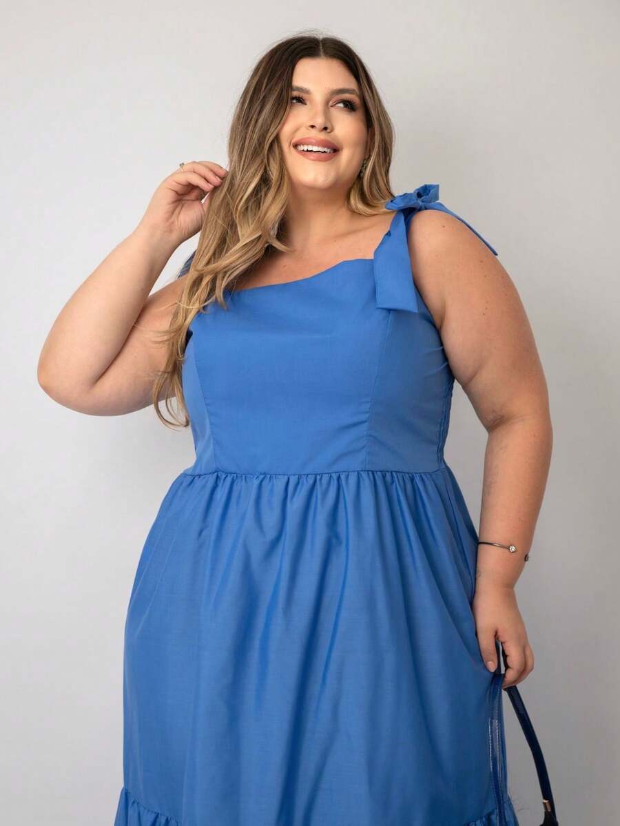 Vestido Longo Plus Size Versátil Casual com Alça Multiuso