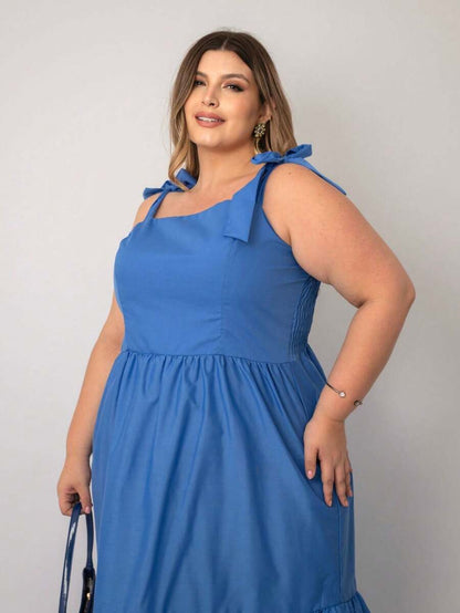 Vestido Longo Plus Size Versátil Casual com Alça Multiuso