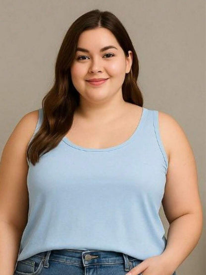 Kit 2 Blusas Regata Feminina Plus Size Listrada
