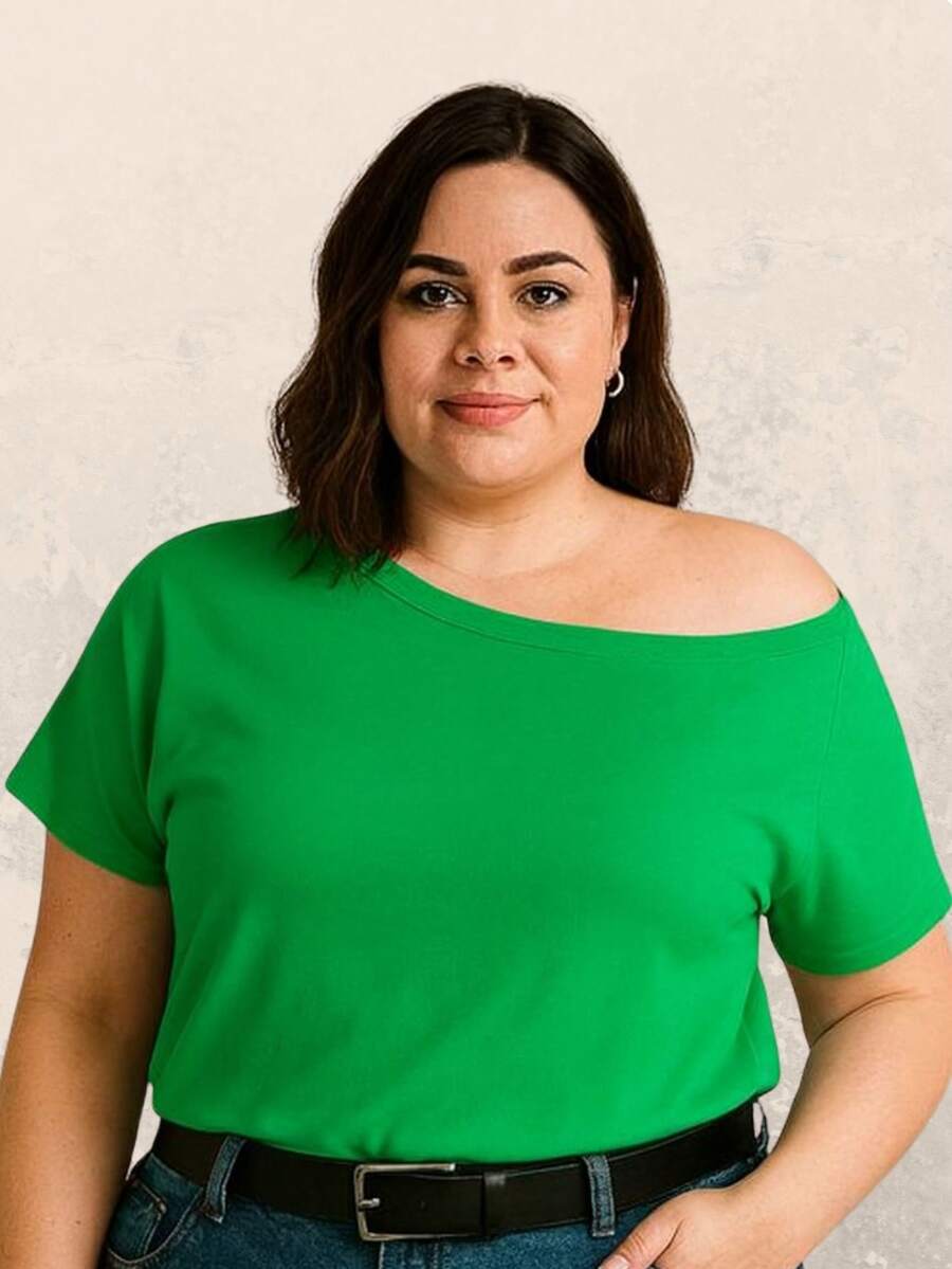 Kit 2 Blusas Femininas Plus Size Manga Curta