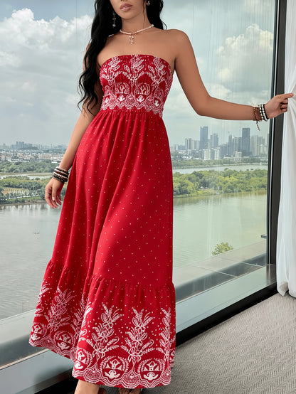 Vestido Tubinho Feminino Longo Estampa Barroco