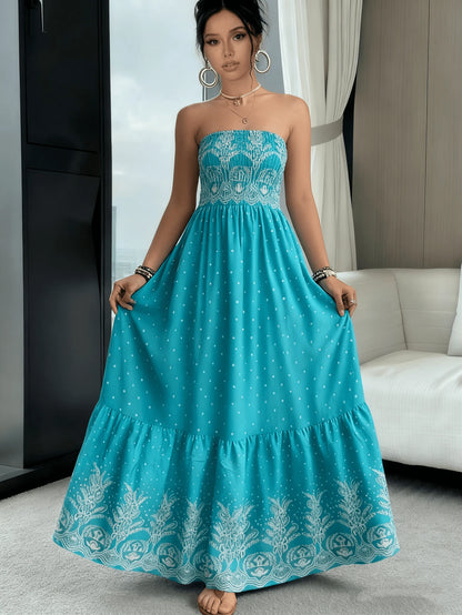 Vestido Tubinho Feminino Longo Estampa Barroco