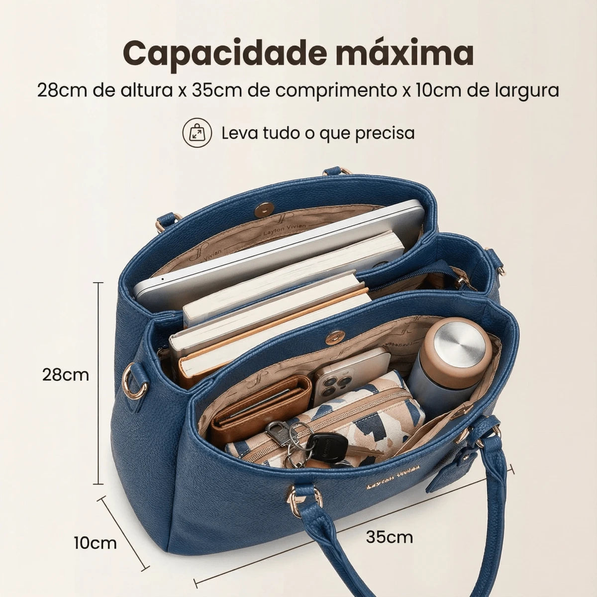 Bolsa Feminina Elegante com Design Trançado e Multi-Compartimentos