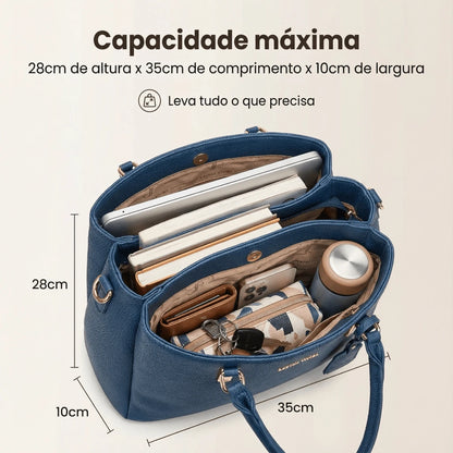 Bolsa Feminina Elegante com Design Trançado e Multi-Compartimentos