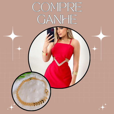 Na compra do Macaquinho Letícia em Alfaiataria com Amarração nas Costas, você ganha uma Pulseira Escama de Peixe