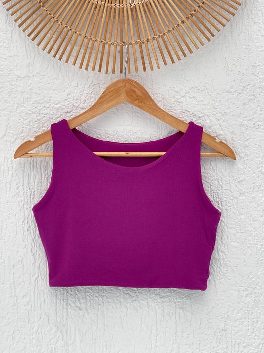 Cropped Aura Liso Fucsia
