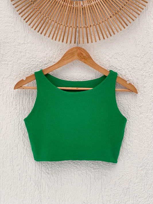 Cropped Aura Liso Verde Bandeira