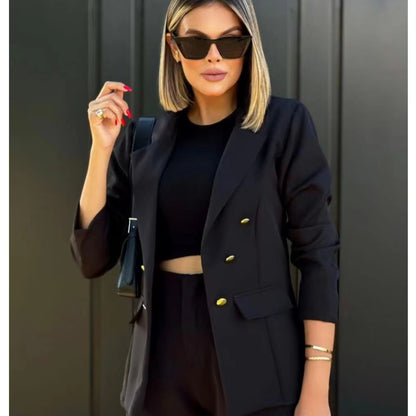 Blazer Feminino Alfaiataria Social Com Botão