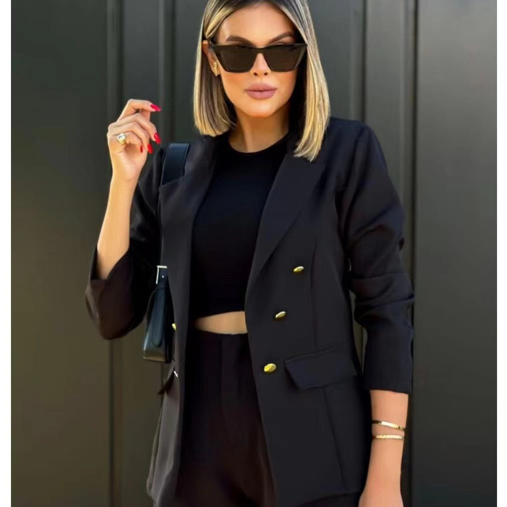 Blazer Feminino Alfaiataria Social Com Botão