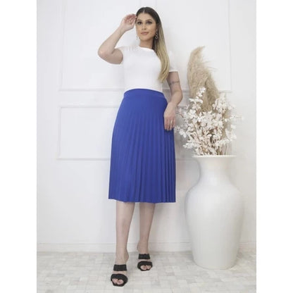 Saia Midi Plissada Feminina