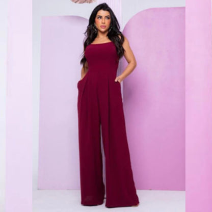 Macacão Longo Feminino Pantalona com Bojo – Luxo e Tendência