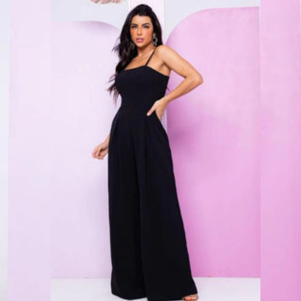 Macacão Longo Feminino Pantalona com Bojo – Luxo e Tendência