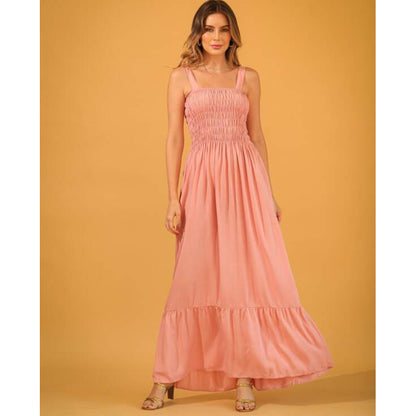 Vestido Longo com Elastex Tecido Duna