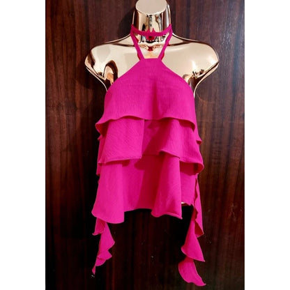 Blusa Feminina Bata de Verão com 3 Babados  Luxuosa