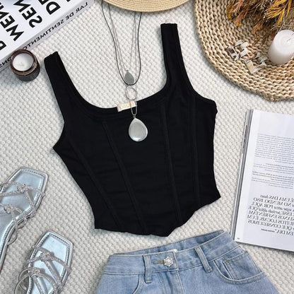 Cropped Regata tipo Corset