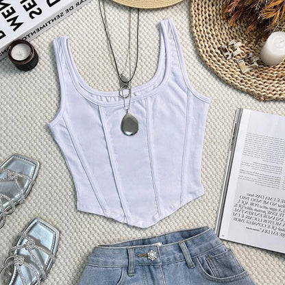 Cropped Regata tipo Corset