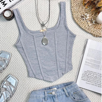 Cropped Regata tipo Corset