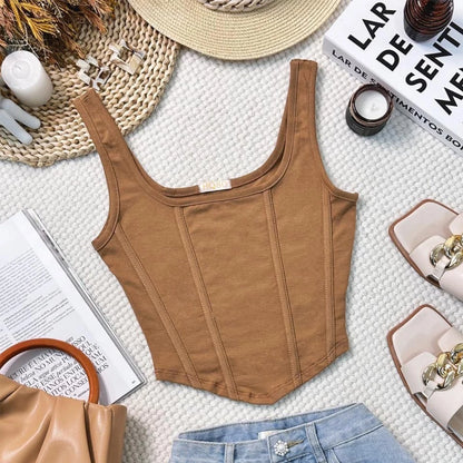 Cropped Regata tipo Corset