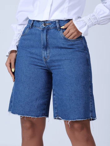 Short Feminino Cintura Alta Jeans