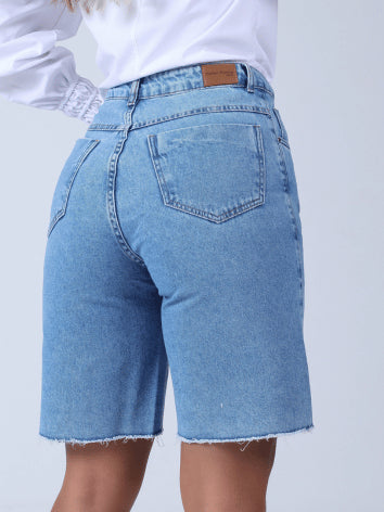 Short Feminino Cintura Alta Jeans