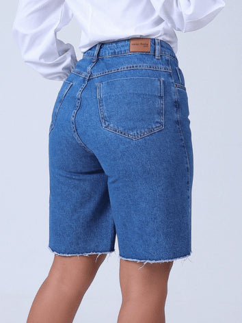 Short Feminino Cintura Alta Jeans