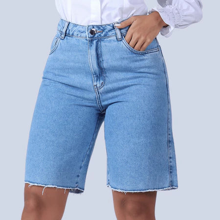 Short Feminino Cintura Alta Jeans