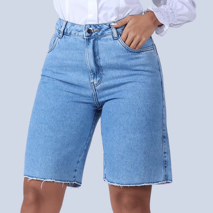 Short Feminino Cintura Alta Jeans