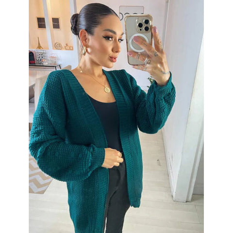 Cardigan Kimono Tricot Com Detalhe De Pompon Na Manga