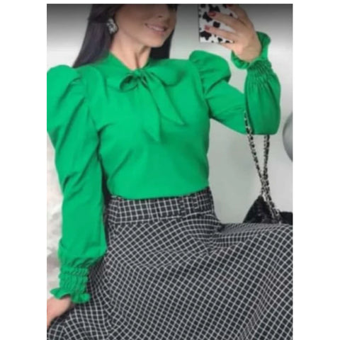 Camisa Feminina Social Manga Comprida - Crepe de Seda