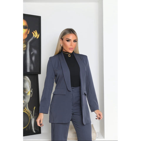Blazer Feminino Alfaitaria Max Social frente aberto elegante Moderno