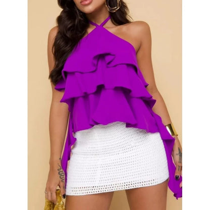 Blusa Feminina Bata de Verão com 3 Babados  Luxuosa