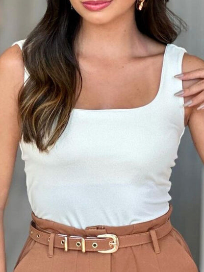Blusa Feminina Regata Alça Larga Forrada