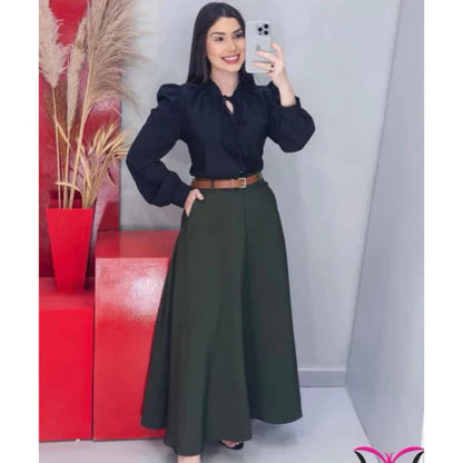 Saia Longa Feminina Alfaiataria
