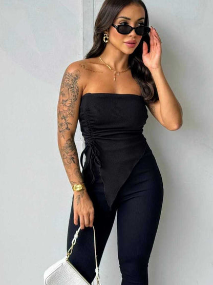 Conjunto Maia Feminino – Blusa Tomara que Caia + Calça Flare Outono Inverno